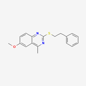 molecular formula C18H18N2OS B5529889 6-methoxy-4-methyl-2-[(2-phenylethyl)thio]quinazoline 