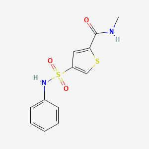 molecular formula C12H12N2O3S2 B5529900 4-(anilinosulfonyl)-N-methyl-2-thiophenecarboxamide 