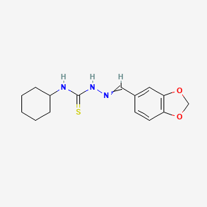 molecular formula C15H19N3O2S B5529914 1,3-benzodioxole-5-carbaldehyde N-cyclohexylthiosemicarbazone 
