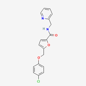 molecular formula C18H15ClN2O3 B5529951 5-[(4-chlorophenoxy)methyl]-N-(2-pyridinylmethyl)-2-furamide 