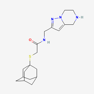 molecular formula C19H28N4OS B5529967 2-(1-adamantylthio)-N-(4,5,6,7-tetrahydropyrazolo[1,5-a]pyrazin-2-ylmethyl)acetamide hydrochloride 