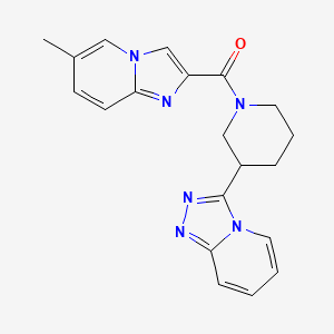 molecular formula C20H20N6O B5529980 3-{1-[(6-methylimidazo[1,2-a]pyridin-2-yl)carbonyl]-3-piperidinyl}[1,2,4]triazolo[4,3-a]pyridine 