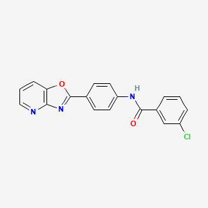 molecular formula C19H12ClN3O2 B5529992 3-chloro-N-(4-[1,3]oxazolo[4,5-b]pyridin-2-ylphenyl)benzamide 
