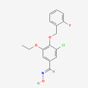 molecular formula C16H15ClFNO3 B5530001 3-chloro-5-ethoxy-4-[(2-fluorobenzyl)oxy]benzaldehyde oxime 