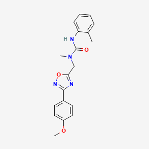 molecular formula C19H20N4O3 B5530010 N-{[3-(4-methoxyphenyl)-1,2,4-oxadiazol-5-yl]methyl}-N-methyl-N'-(2-methylphenyl)urea 