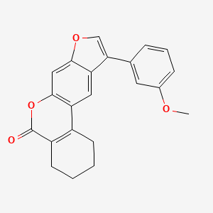 molecular formula C22H18O4 B5530015 10-(3-methoxyphenyl)-1,2,3,4-tetrahydro-5H-benzo[c]furo[3,2-g]chromen-5-one 