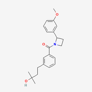 molecular formula C22H27NO3 B5530025 4-(3-{[2-(3-methoxyphenyl)-1-azetidinyl]carbonyl}phenyl)-2-methyl-2-butanol 