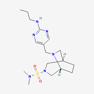 molecular formula C17H30N6O2S B5530044 (1R*,5R*)-N,N-dimethyl-6-{[2-(propylamino)pyrimidin-5-yl]methyl}-3,6-diazabicyclo[3.2.2]nonane-3-sulfonamide 