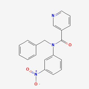 molecular formula C19H15N3O3 B5530068 N-benzyl-N-(3-nitrophenyl)nicotinamide 