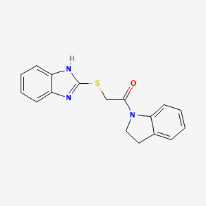 molecular formula C17H15N3OS B5530099 2-{[2-(2,3-dihydro-1H-indol-1-yl)-2-oxoethyl]thio}-1H-benzimidazole CAS No. 330829-56-6