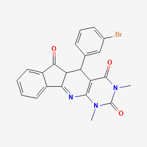 molecular formula C22H16BrN3O3 B5530122 5-(3-bromophenyl)-1,3-dimethyl-5,5a-dihydro-1H-indeno[2',1':5,6]pyrido[2,3-d]pyrimidine-2,4,6(3H)-trione 