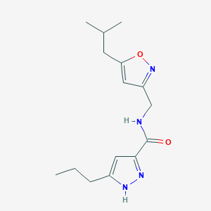 molecular formula C15H22N4O2 B5530143 N-[(5-isobutyl-3-isoxazolyl)methyl]-3-propyl-1H-pyrazole-5-carboxamide 