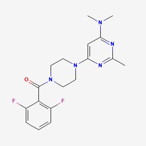 molecular formula C18H21F2N5O B5530157 6-[4-(2,6-difluorobenzoyl)-1-piperazinyl]-N,N,2-trimethyl-4-pyrimidinamine 
