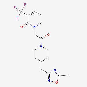 molecular formula C17H19F3N4O3 B5530181 1-(2-{4-[(5-methyl-1,2,4-oxadiazol-3-yl)methyl]piperidin-1-yl}-2-oxoethyl)-3-(trifluoromethyl)pyridin-2(1H)-one 