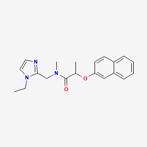 molecular formula C20H23N3O2 B5530182 N-[(1-ethyl-1H-imidazol-2-yl)methyl]-N-methyl-2-(2-naphthyloxy)propanamide 