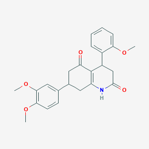molecular formula C24H25NO5 B5530219 7-(3,4-dimethoxyphenyl)-4-(2-methoxyphenyl)-4,6,7,8-tetrahydro-2,5(1H,3H)-quinolinedione 