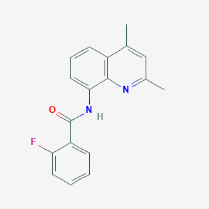 molecular formula C18H15FN2O B5530279 N-(2,4-dimethyl-8-quinolinyl)-2-fluorobenzamide 