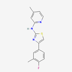 molecular formula C16H14FN3S B5530283 N-[4-(4-fluoro-3-methylphenyl)-1,3-thiazol-2-yl]-4-methyl-2-pyridinamine 