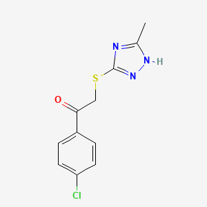 molecular formula C11H10ClN3OS B5530287 1-(4-chlorophenyl)-2-[(5-methyl-4H-1,2,4-triazol-3-yl)thio]ethanone 