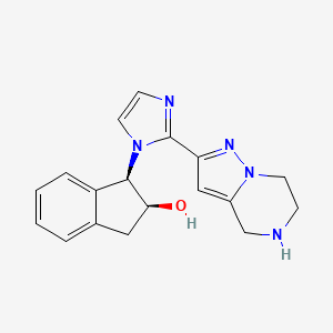 molecular formula C18H19N5O B5530292 (1R,2S)-1-[2-(4,5,6,7-tetrahydropyrazolo[1,5-a]pyrazin-2-yl)-1H-imidazol-1-yl]-2-indanol dihydrochloride 