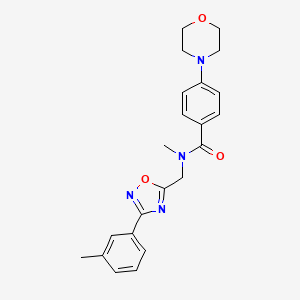 molecular formula C22H24N4O3 B5530318 N-methyl-N-{[3-(3-methylphenyl)-1,2,4-oxadiazol-5-yl]methyl}-4-(4-morpholinyl)benzamide 