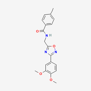 molecular formula C19H19N3O4 B5530331 N-{[3-(3,4-dimethoxyphenyl)-1,2,4-oxadiazol-5-yl]methyl}-4-methylbenzamide 
