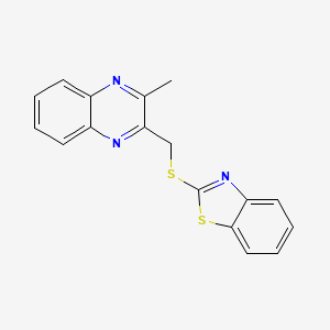 molecular formula C17H13N3S2 B5530340 2-[(1,3-benzothiazol-2-ylthio)methyl]-3-methylquinoxaline 