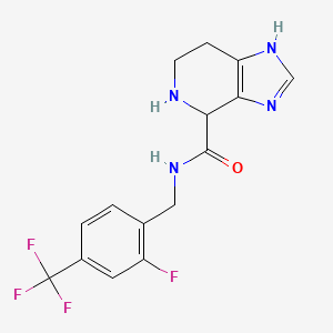 molecular formula C15H14F4N4O B5530348 N-[2-fluoro-4-(trifluoromethyl)benzyl]-4,5,6,7-tetrahydro-1H-imidazo[4,5-c]pyridine-4-carboxamide dihydrochloride 