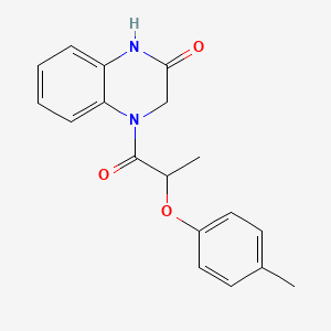 molecular formula C18H18N2O3 B5530355 4-[2-(4-methylphenoxy)propanoyl]-3,4-dihydro-2(1H)-quinoxalinone 