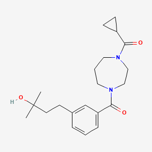 molecular formula C21H30N2O3 B5530393 4-(3-{[4-(cyclopropylcarbonyl)-1,4-diazepan-1-yl]carbonyl}phenyl)-2-methyl-2-butanol 