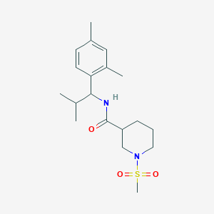 molecular formula C19H30N2O3S B5530395 N-[1-(2,4-dimethylphenyl)-2-methylpropyl]-1-(methylsulfonyl)-3-piperidinecarboxamide 