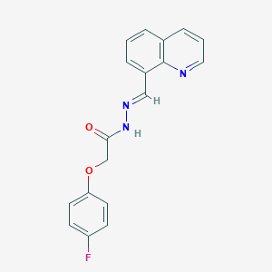 molecular formula C18H14FN3O2 B5530403 2-(4-fluorophenoxy)-N'-(8-quinolinylmethylene)acetohydrazide 