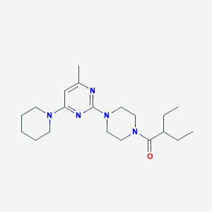 molecular formula C20H33N5O B5530418 2-[4-(2-ethylbutanoyl)-1-piperazinyl]-4-methyl-6-(1-piperidinyl)pyrimidine 