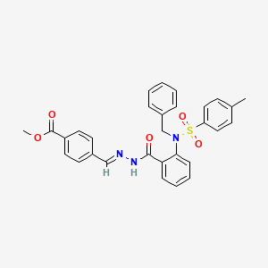 molecular formula C30H27N3O5S B5530440 methyl 4-[2-(2-{benzyl[(4-methylphenyl)sulfonyl]amino}benzoyl)carbonohydrazonoyl]benzoate 