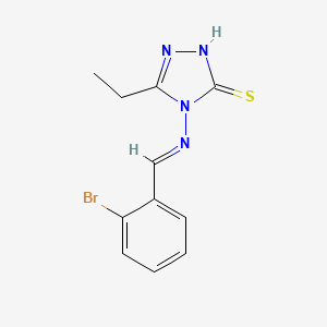 molecular formula C11H11BrN4S B5530460 4-[(2-bromobenzylidene)amino]-5-ethyl-4H-1,2,4-triazole-3-thiol 