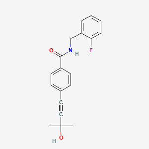 molecular formula C19H18FNO2 B5530468 N-(2-fluorobenzyl)-4-(3-hydroxy-3-methyl-1-butyn-1-yl)benzamide 