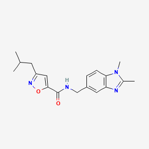 molecular formula C18H22N4O2 B5530484 N-[(1,2-dimethyl-1H-benzimidazol-5-yl)methyl]-3-isobutyl-5-isoxazolecarboxamide 