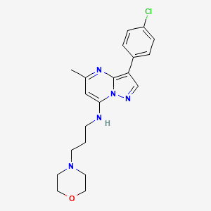 molecular formula C20H24ClN5O B5530490 3-(4-chlorophenyl)-5-methyl-N-[3-(4-morpholinyl)propyl]pyrazolo[1,5-a]pyrimidin-7-amine 
