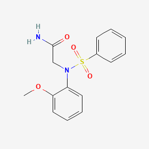 molecular formula C15H16N2O4S B5530527 N~2~-(2-methoxyphenyl)-N~2~-(phenylsulfonyl)glycinamide 