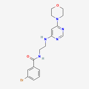 molecular formula C17H20BrN5O2 B5530532 3-bromo-N-(2-{[6-(4-morpholinyl)-4-pyrimidinyl]amino}ethyl)benzamide 