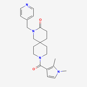 molecular formula C22H28N4O2 B5530537 9-[(1,2-dimethyl-1H-pyrrol-3-yl)carbonyl]-2-(pyridin-4-ylmethyl)-2,9-diazaspiro[5.5]undecan-3-one 