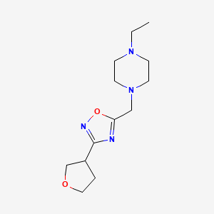 molecular formula C13H22N4O2 B5530539 1-ethyl-4-{[3-(tetrahydrofuran-3-yl)-1,2,4-oxadiazol-5-yl]methyl}piperazine 