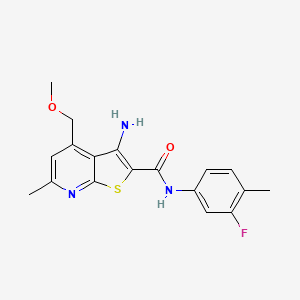 molecular formula C18H18FN3O2S B5530543 3-amino-N-(3-fluoro-4-methylphenyl)-4-(methoxymethyl)-6-methylthieno[2,3-b]pyridine-2-carboxamide 