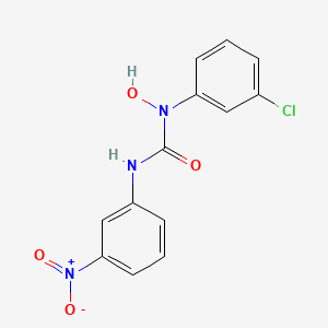 molecular formula C13H10ClN3O4 B5530595 N-(3-chlorophenyl)-N-hydroxy-N'-(3-nitrophenyl)urea 