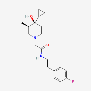molecular formula C19H27FN2O2 B5530598 2-[(3R*,4R*)-4-cyclopropyl-4-hydroxy-3-methylpiperidin-1-yl]-N-[2-(4-fluorophenyl)ethyl]acetamide 