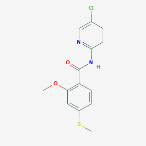 molecular formula C14H13ClN2O2S B5530618 N-(5-chloro-2-pyridinyl)-2-methoxy-4-(methylthio)benzamide 