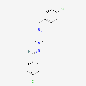 molecular formula C18H19Cl2N3 B5530634 4-(4-chlorobenzyl)-N-(4-chlorobenzylidene)-1-piperazinamine 