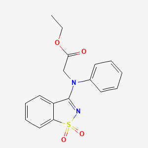 molecular formula C17H16N2O4S B5530648 ethyl N-(1,1-dioxido-1,2-benzisothiazol-3-yl)-N-phenylglycinate 