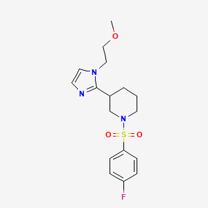 molecular formula C17H22FN3O3S B5530667 1-[(4-fluorophenyl)sulfonyl]-3-[1-(2-methoxyethyl)-1H-imidazol-2-yl]piperidine 
