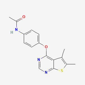molecular formula C16H15N3O2S B5530689 N-{4-[(5,6-dimethylthieno[2,3-d]pyrimidin-4-yl)oxy]phenyl}acetamide 